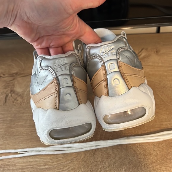 Air max 95 pure platinum nude leather and silver sneakers - Picture 3 of 3